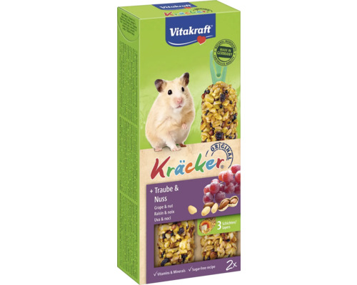 Vitakraft Kräcker Hamsterfutter mit Trauben- und Nussgeschmack in Verpackung