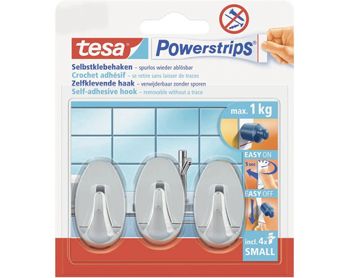 Tesa Powerstrips Klebehaken bis maximal 1 Kilogramm Tragkraft