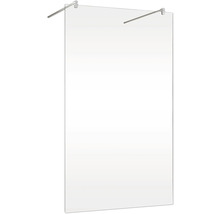 Duschwand aus Glas mit Stabilisierungsstangen