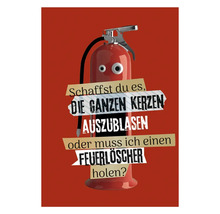 Postkarte Muss ich einen Feuerlöscher holen? 10,5x14,8 cm