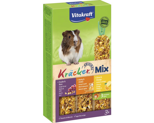 Vitakraft Kräcker Mix für Nagetiere mit Traube, Nuss, Honig, Dinkel, Zitrone und Orange