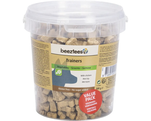 Beeztees Trainers Hundesnacks im transparenten Eimer