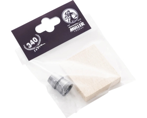 Müller und Söhne Reparaturset mit Dübel und Holzstück in Verpackung