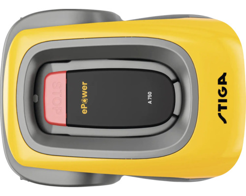 Aufsicht eines gelben Stiga Mähroboters A 750