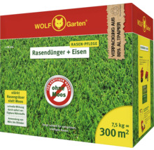Wolf Garten Rasendünger mit Eisen, 7,5 Kilogramm Packung zur Rasenpflege