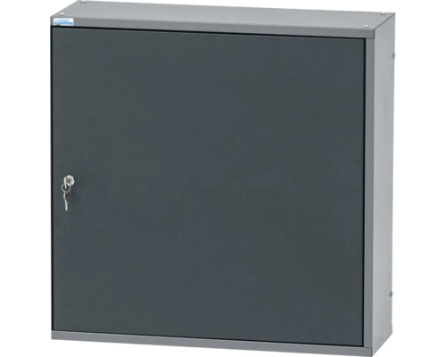 Grauer Schlüsselschrank aus Metall mit Schlüssel