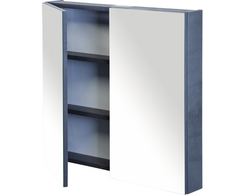 Offener Spiegelschrank mit Regalböden