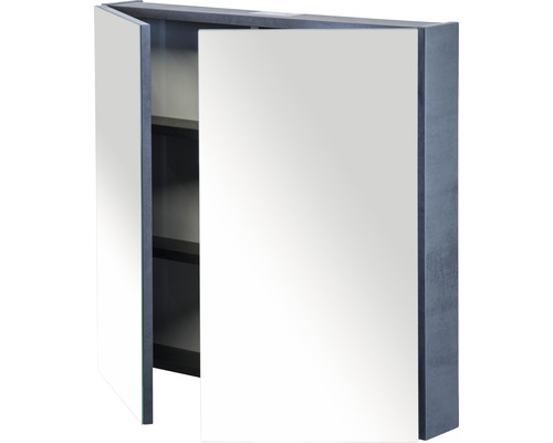 Offener Spiegelschrank mit Regalböden