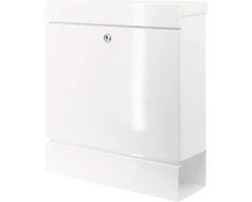 Weißer Briefkasten mit Schloss