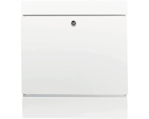 Weißer Briefkasten mit Schloss