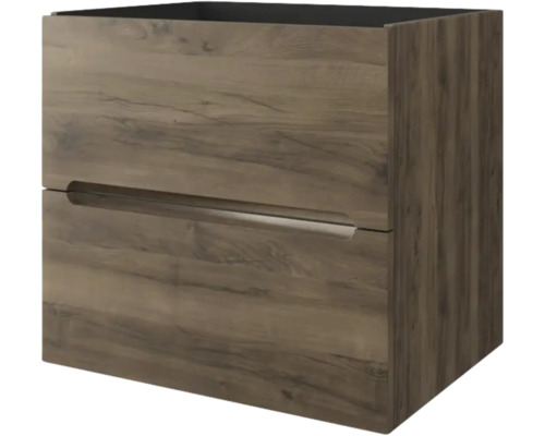 Waschbeckenunterschrank Baden Haus Kim 60x55x45,6 cm ohne Waschbecken walnuss matt Waschbeckenunterschrank mit zwei Schubladen in Holzoptik