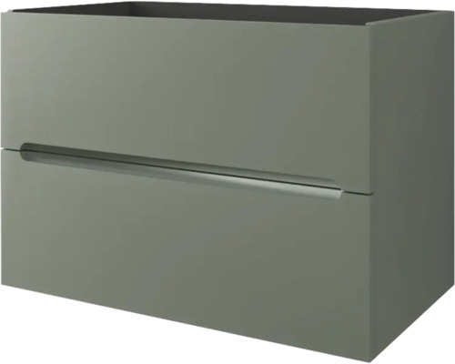 Waschbeckenunterschrank Baden Haus Kim 80x55x45,6 cm ohne Waschbecken grün matt Unterschrank mit zwei Schubladen