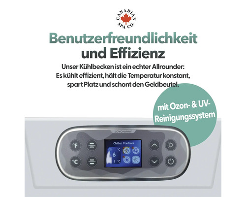 Bedienfeld eines Kühlbeckens mit Anzeige für Benutzerfreundlichkeit und Effizienz