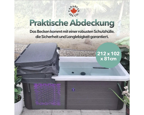 Canadian Spa Whirlpool mit Abdeckung und den Maßen 212 x 102 x 81 Zentimeter