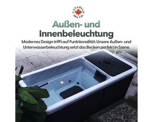Außenwhirlpool mit Innenbeleuchtung und Außenbeleuchtung von Canadian Spa