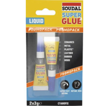 Soudal Superkleber Flüssig im Promopack für Keramik, Metall, Kunststoff, Leder, Gummi und Holz