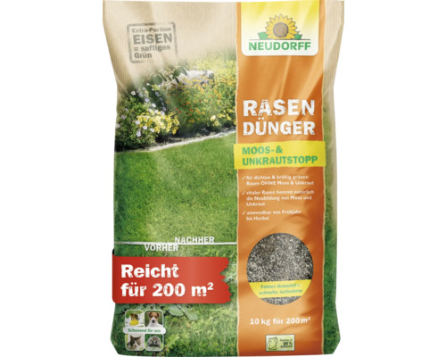 Rasendünger Neudorff Spezial 5 Plus 1 10 kg / 200 m² Neudorff Rasendünger mit Moos- und Unkrautvernichter, ausreichend für 200 Quadratmeter