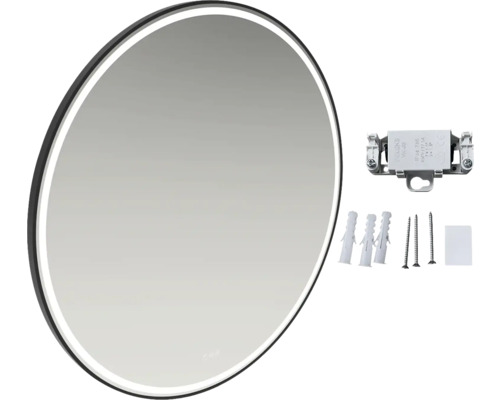 Ovaler Badspiegel mit LED-Beleuchtung und Montagematerial