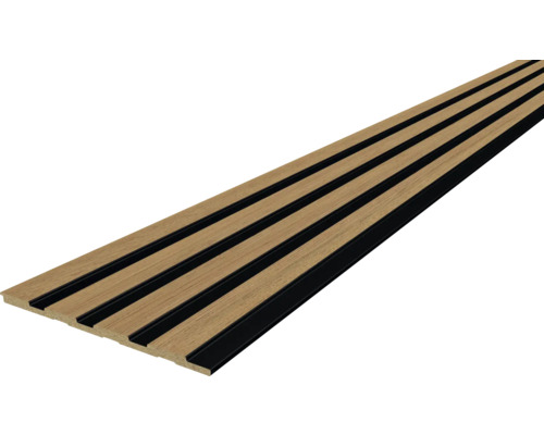 Akustikpaneel aus Holz mit schwarzen Akzenten für Wand- und Deckengestaltung