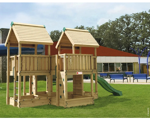 Spielhaus mit Stelzen P7 Douglasie HY-Land 680 x 440 cm Holz Grundturm, Rutsche, Sandkasten, Abdeckplane, Klettersteine, Dacheindeckung Spielhaus mit Stelzen P7 Douglasie HY-Land 680 x 440 cm Holz Grundturm, Rutsche, Sandkasten, Abdeckplane, Klettersteine, Dacheindeckung