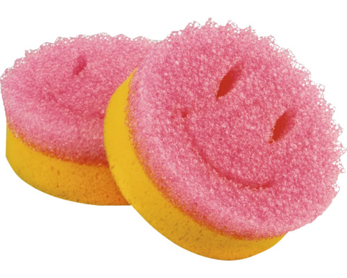 Scheuerschwamm Bümag Funny Sponges Polyurethan (PU) 2 Stück Zwei Spülschwämme mit Smiley-Gesicht