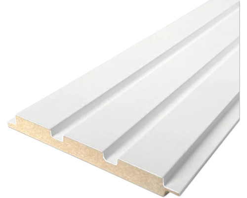 Weiß lackierte Profilholzplatte