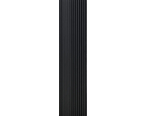 Schwarze Wandpaneele mit Rillenstruktur für die Wandgestaltung