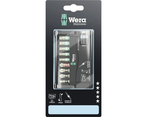 Bit Set, Wera, PH PZ TX, Edelstahl, 10-teilig