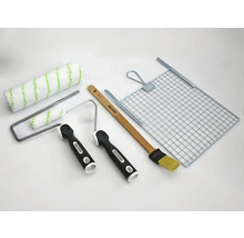 Farbroller Set mit Farbrolle, Pinsel, Abstreifgitter und Bügel