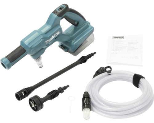 Makita Logo Hochdruckreiniger Set mit Düsen, Schlauch und Akku