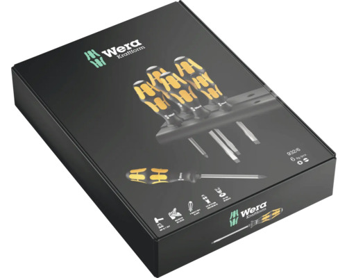 Wera Kraftform Schraubendrehersatz in einer schwarzen Verpackung.