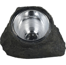 Gartenleuchte in Steinoptik mit silberfarbenem Reflektor