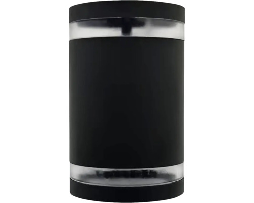 Zylindrische Wandleuchte mit oberem und unterem Lichtaustritt