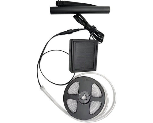 Solarbetriebene LED-Lichterkette mit Erdspieß und Aufrollspule