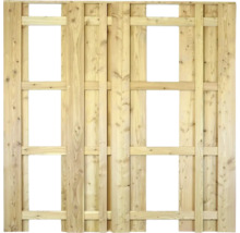 Holzzaun-Element mit rechteckigen Öffnungen