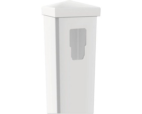 Zaunpfosten aus Kunststoff mit Aussparung