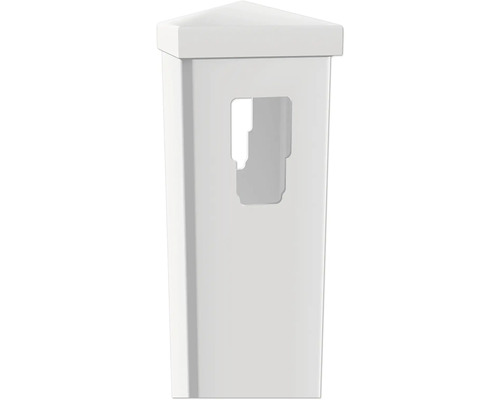 Zaunpfosten aus Kunststoff mit Aussparung