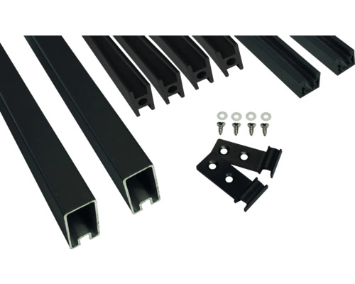 Leisten Farö HPL-Stecksystem 179 x 2 cm anthrazit Zaunelemente und Zubehör zur Montage