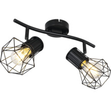 Deckenleuchte mit zwei Lampen und geometrischen Lampenschirmen