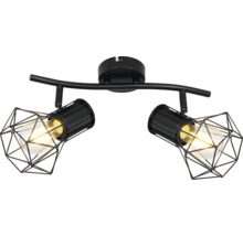Deckenleuchte mit zwei Lampen und geometrischen Lampenschirmen