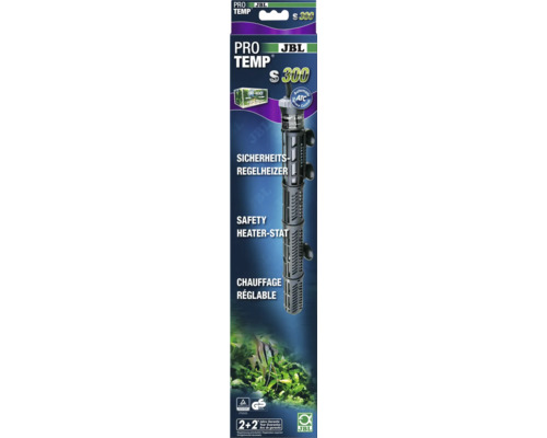 Aquariumregelheizer JBL PROTEMP S 300 Sicherheitsregelheizer mit Schutzkorb, 300 W, für Aquarien 160 - 400 L JBL Pro Temp S 300 Aquarien Regelheizer Verpackung