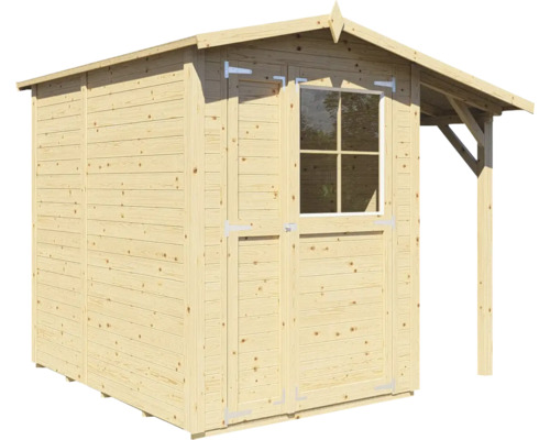 Holzgartenhaus mit Fenster und Vordach