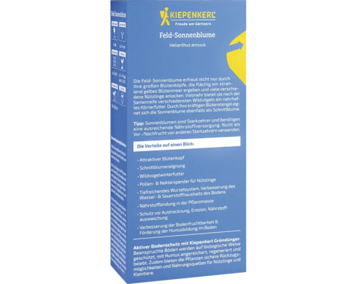 Packung Feld Sonnenblume mit Kiepenkerl Logo