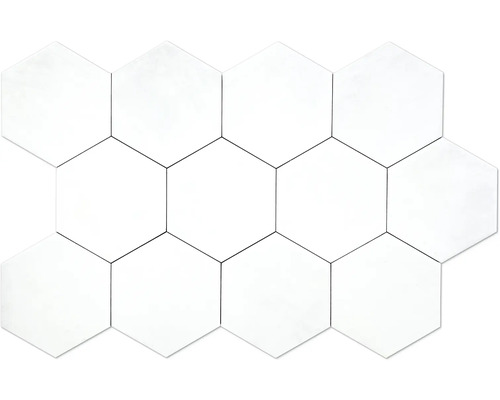 Feinsteinzeug Wandfliese Denia White Hexa 14x16 cm weiß matt Mosaikfliesen in sechseckiger Form