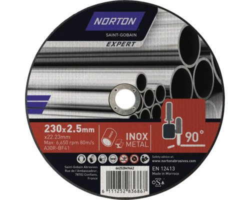 Norton Trennscheibe, 230 x 2,5 Millimeter, geeignet für Edelstahl