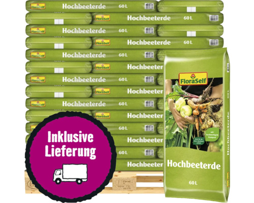 Hochbeeterde FloraSelf 42x60 L (= 2,52 m³) Palette inkl. Lieferung