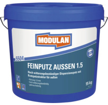 Modulan Feinputz Aussen 1.5 im blauen Eimer, geeignet für Außenbereiche
