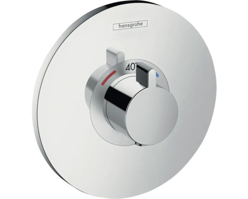 Hansgrohe Logo. Thermostatarmatur zur Temperatureinstellung.