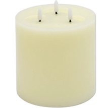 LED Echtwachskerze D 15 x H 12,5 cm 3 Docht