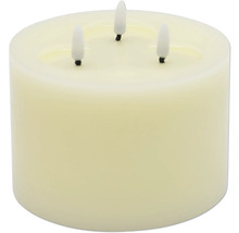 LED Echtwachskerze D 15 x H 17,5 cm 3 Docht
